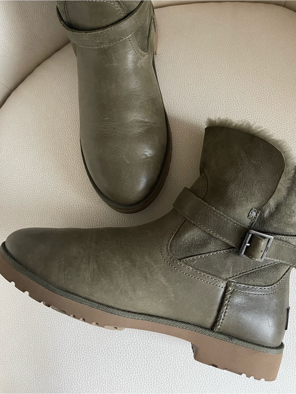 UGG Romely Women's Olive Green Shearling Ankle Boots